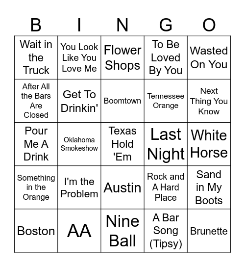 Post Covid Country Bingo Card