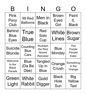 Colors Bingo Card