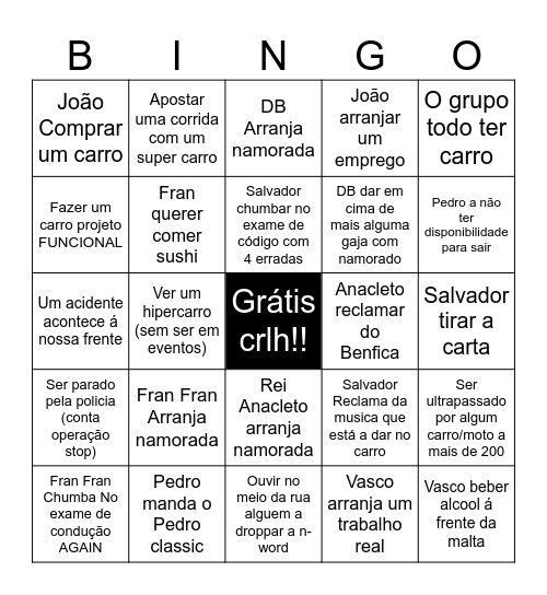 Bingo 2026 Bingo Card