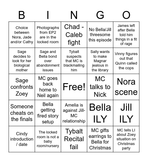 EP12 Bingo Card