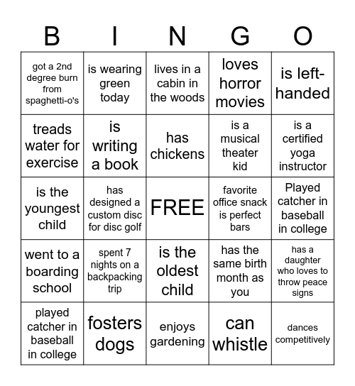 STITCH Bingo Card