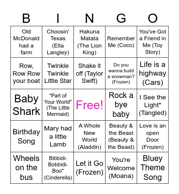 Singo Bingo Card