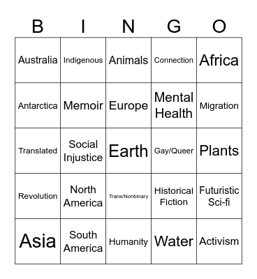 Expand Your Horizons Bingo Card