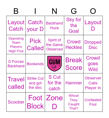GUM Ball Bingo Card