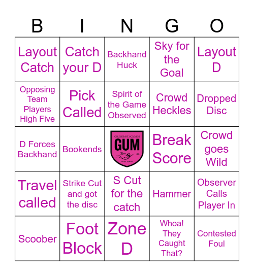 GUM Ball Bingo Card