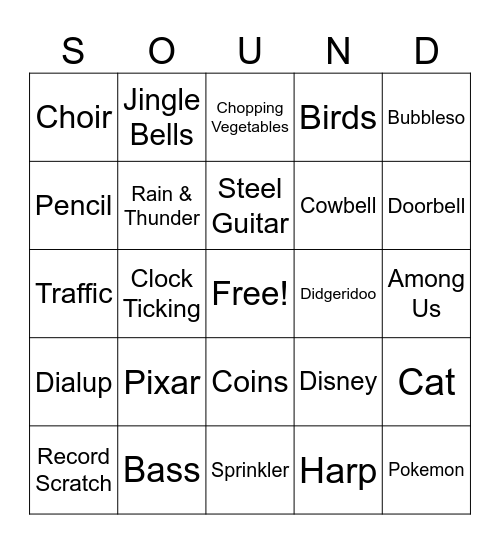 SOUND BINGO Card
