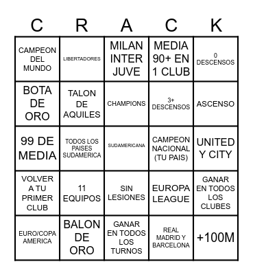 COPERO 10 PARTIDAS Bingo Card