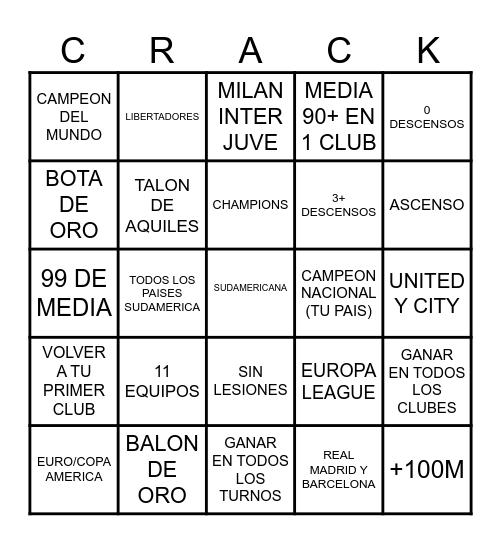 COPERO 10 PARTIDAS Bingo Card
