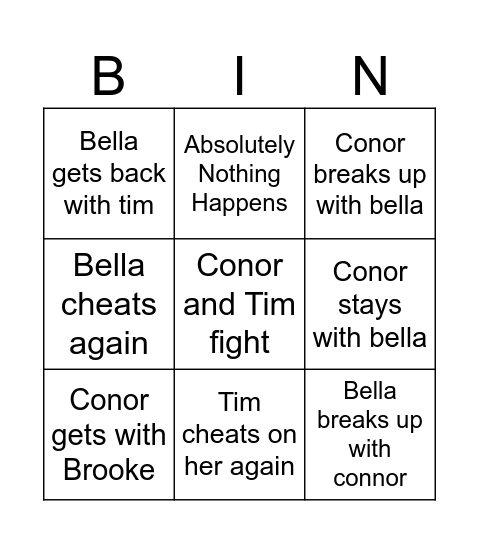 Double C Bingo Card