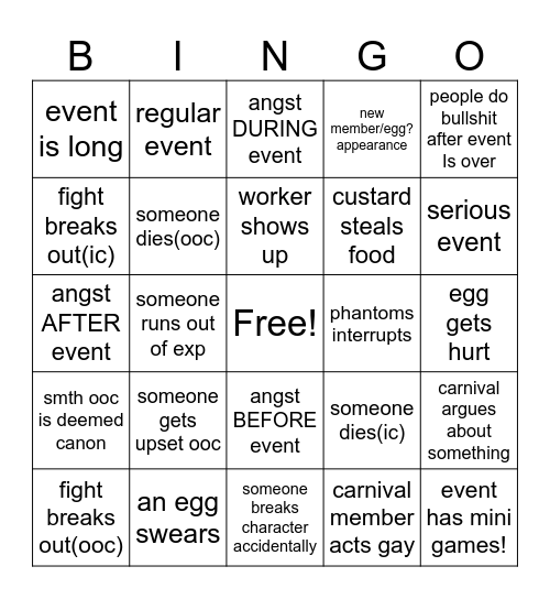 USMP EVENT BINGO Card