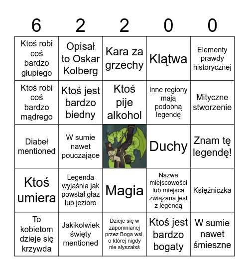 Diabelski kamień, matka wikingów i pijany smok    - legendy Ziemi Gnieźnieńskiej Bingo Card