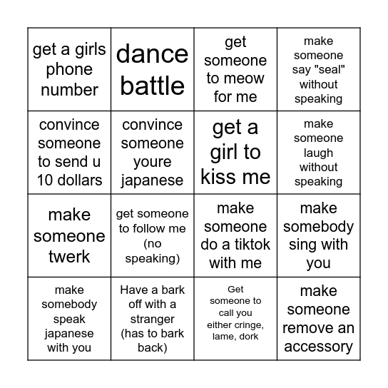 Omegle - MAID EDITION Bingo Card