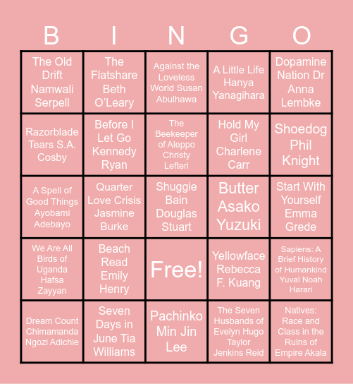 Afrosocial Book Bingo Card