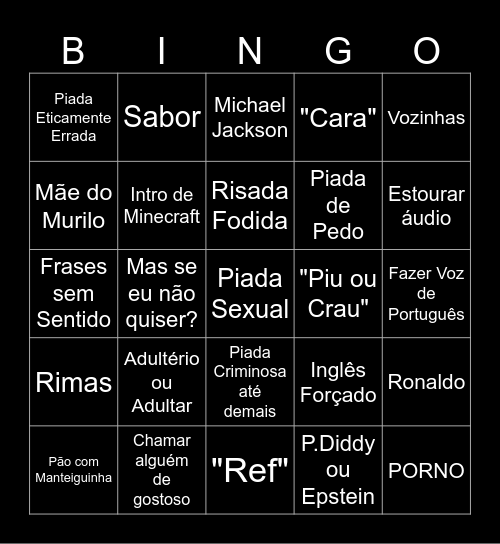 PORTUGA Bingo Card