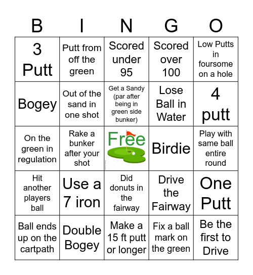 SWGA Golf Bingo Card