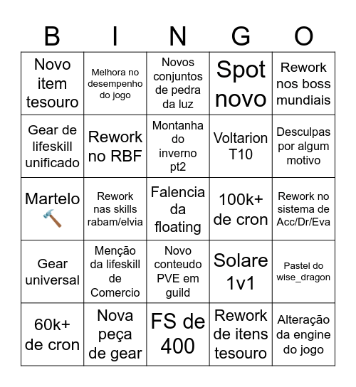 Bingo da Floating Bingo Card