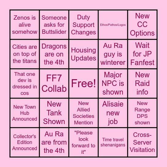 Fanfest 2026 Bingo! Bingo Card
