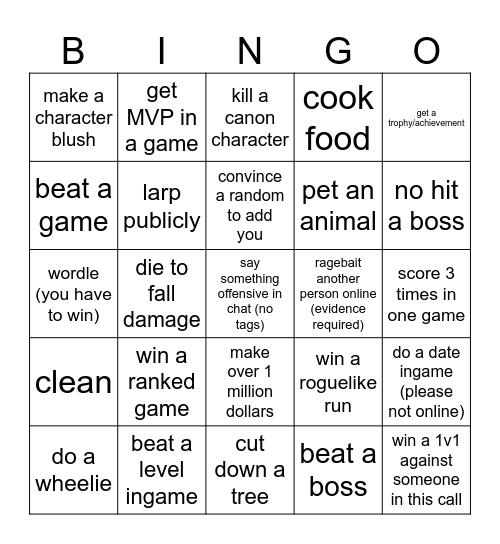 bussanuhhhhhhhhhhhhhhhh Bingo Card