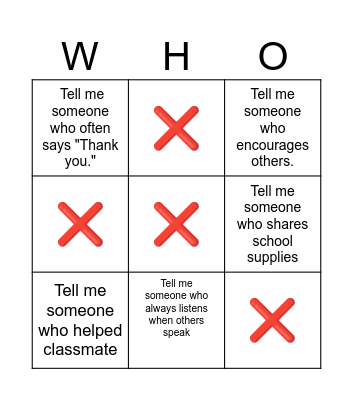 Tell me someone who.... Bingo Card