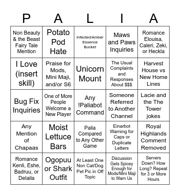 Beauty & the Beach Bingo Card