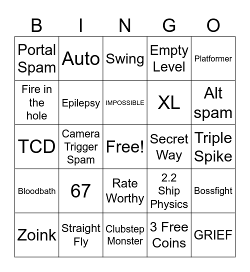 Recent Tab Bingo Card