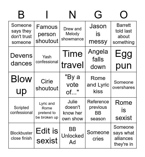 BIIIIIIIIG BROTHERRRRRR Bingo Card