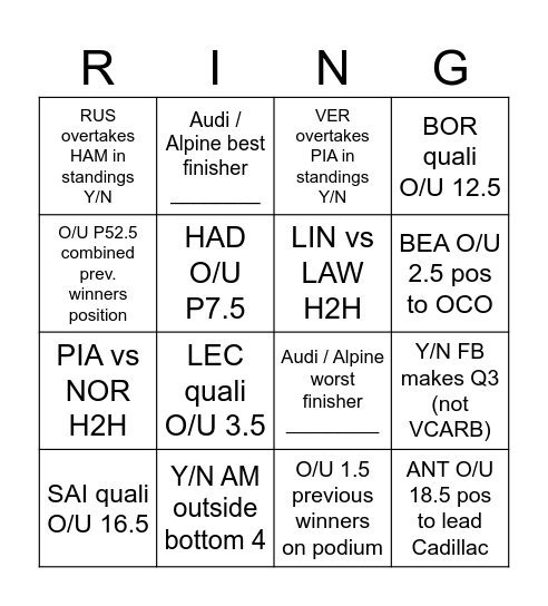 HUNGARO Bingo Card