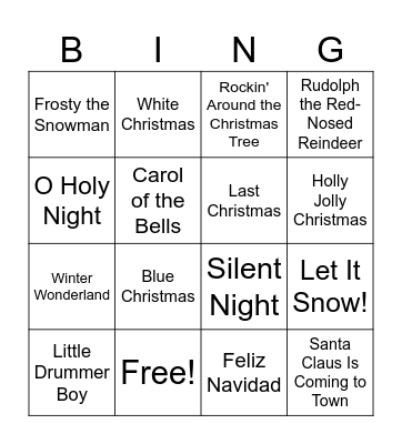 Christmas in July Bingo Card
