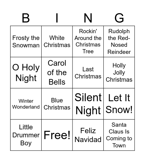 Christmas in July Bingo Card