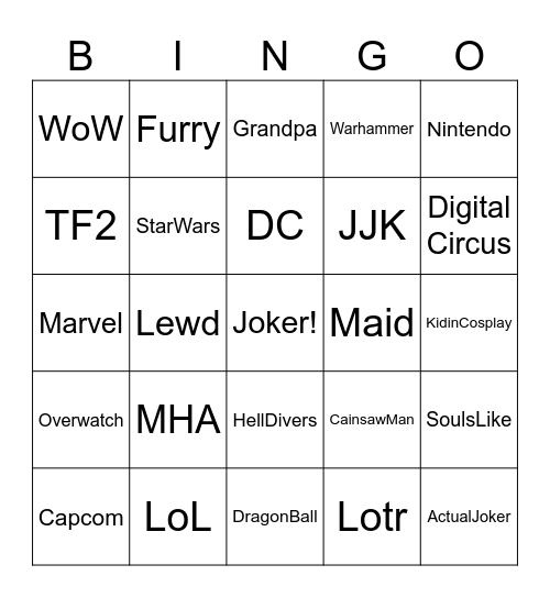 Närcon 2026 Part 3! Bingo Card