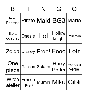 Närcon 26 Bingo Card