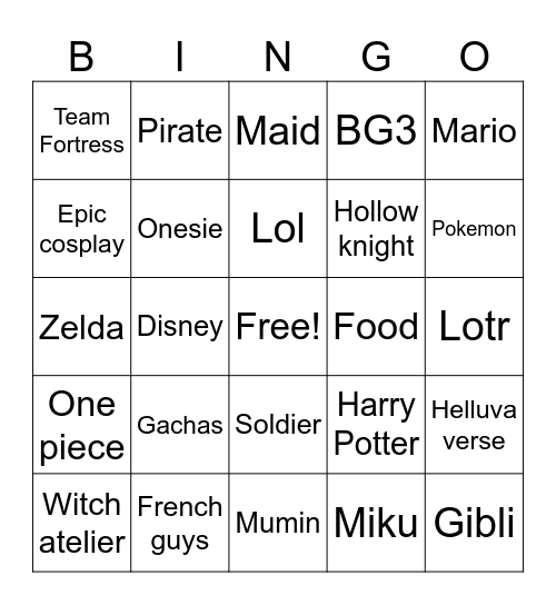 Närcon 26 Bingo Card