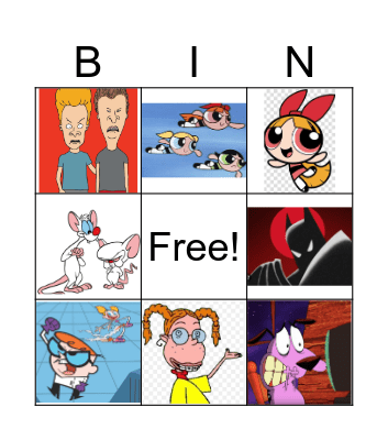 90s Cartoons Bingo Card