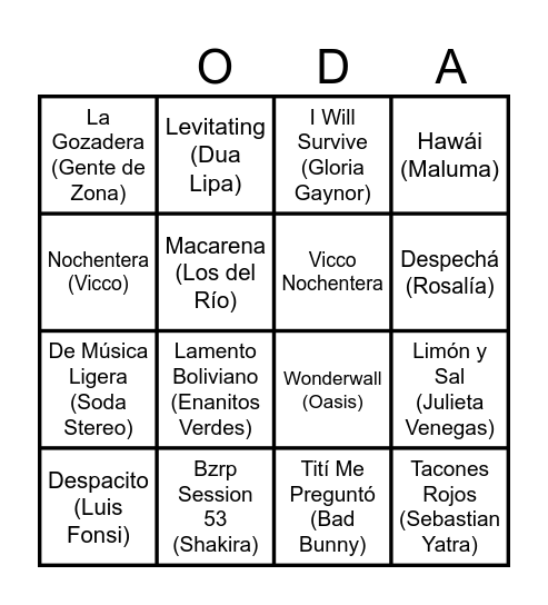 PREBODA GIL Y TANIA Bingo Card