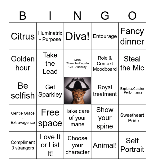 Kayli's Leo Season Bingo Card