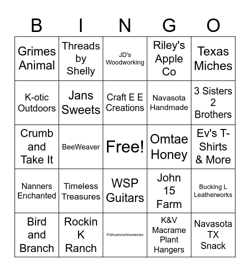 Rootin' Tootin' Roundup Bingo Card