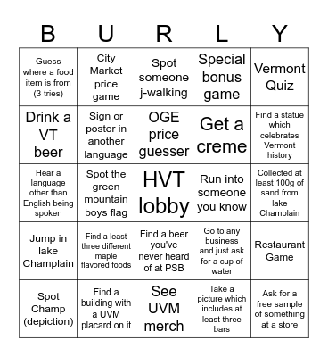 Burly Bingo Card