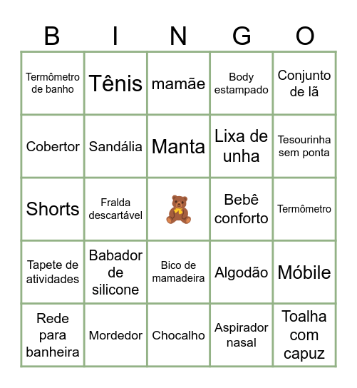 Chá do Levi Bingo Card