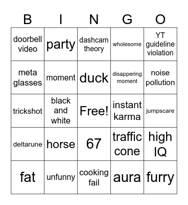 unusual memes bingo Card