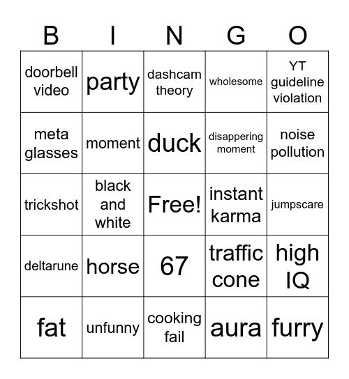unusual memes bingo Card