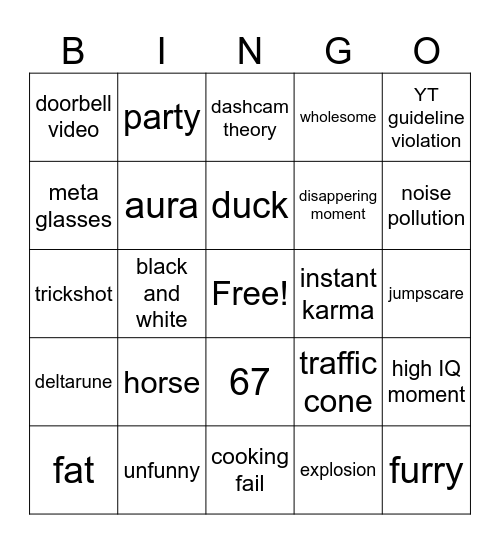 unusual memes bingo Card