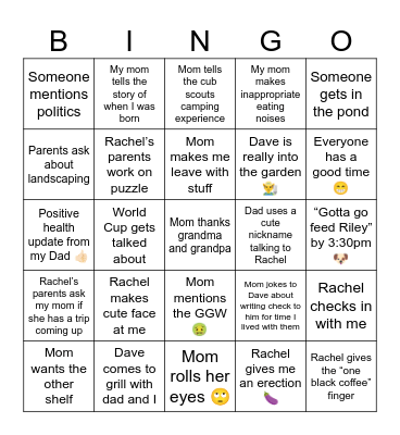 Birthday Wingo Bingo Card