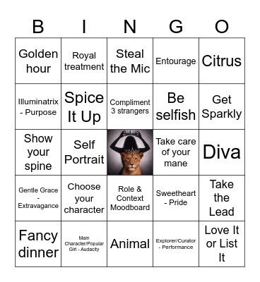 Kayli's Leo Season Bingo Card
