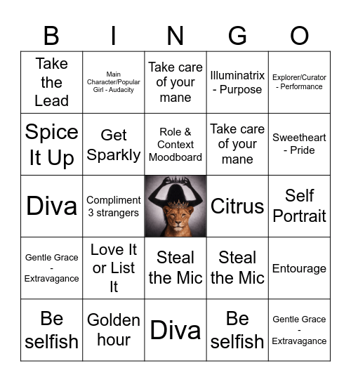 Kayli's Leo Season Bingo Card