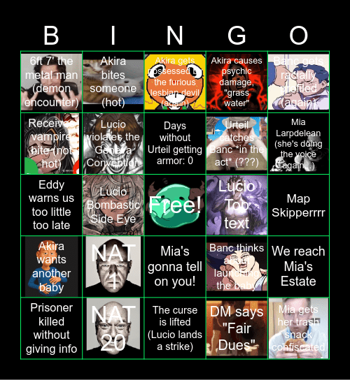 S.O.T.S. Session 10 Bingo Card