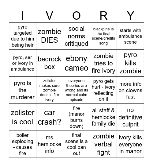 WHITEPINE 11 Bingo Card
