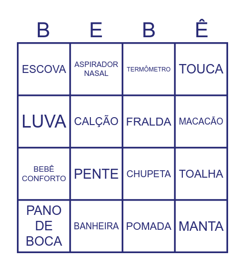 BINGO DO MATEUS Bingo Card