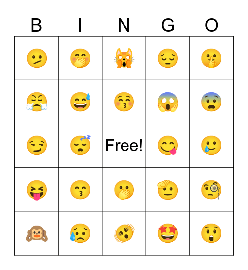 Emoji Bingo Card
