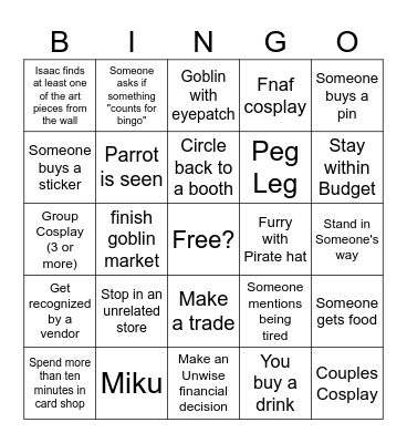 Gobomart Bingo Card