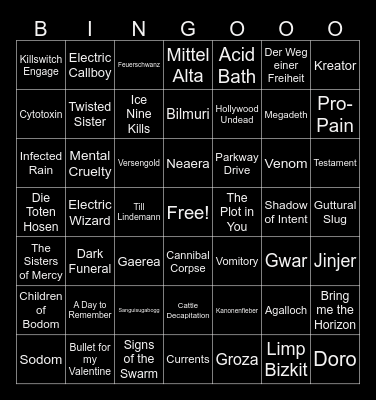 Wacken 2027 Bingo Card